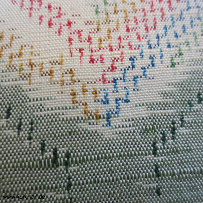 regenbogen Kikko in seladon Kasuri Tsumugi Seiden Kimono