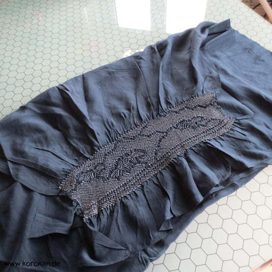 Bambus Shibori Heko Obi - Chirimen Crepe