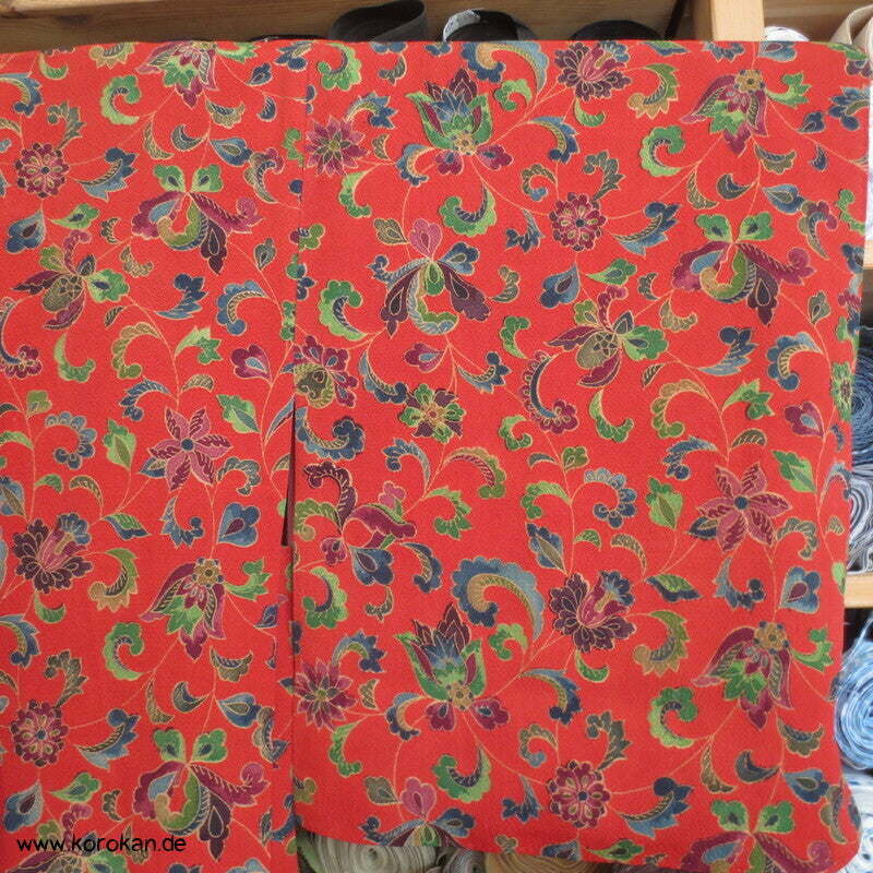 Haori Kimono Jacke Bingata Seidencrepe Blumenarabesken