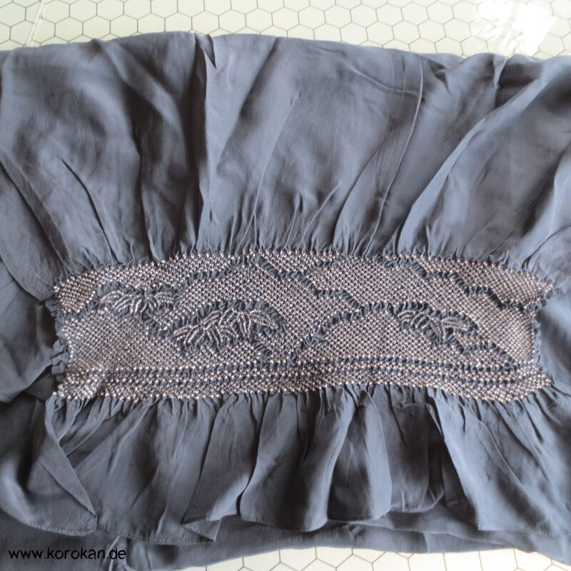 Bambus Shibori Heko Obi - Chirimen Crepe