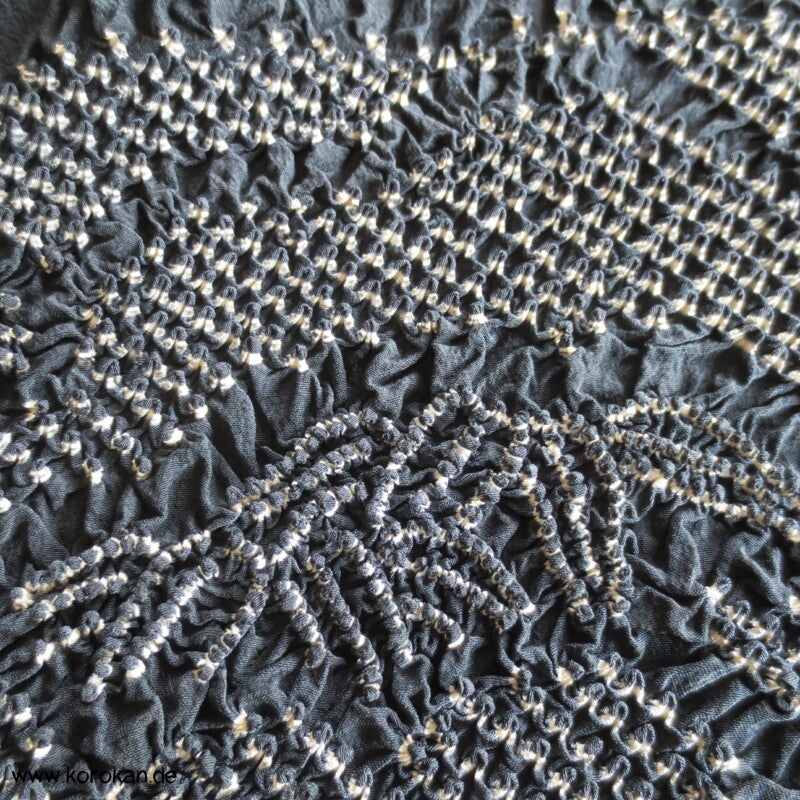 Bambus Shibori Heko Obi - Chirimen Crepe