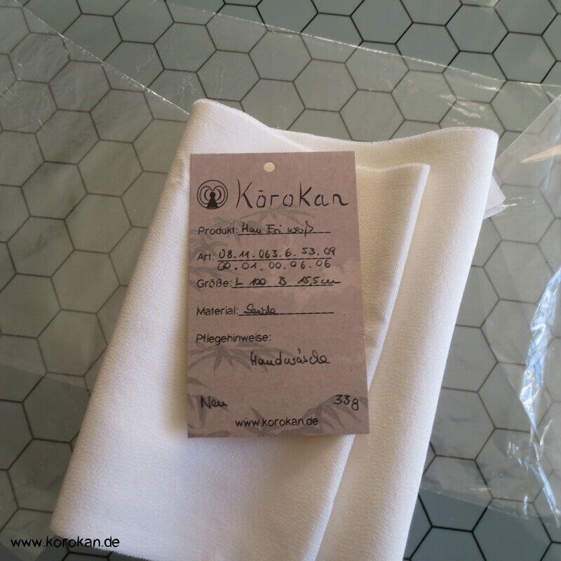 Han Eri weißer Seidencrepe Kragenstreifen