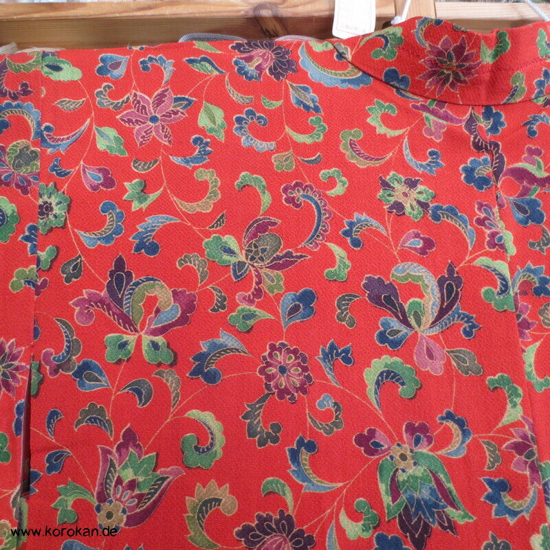 Haori Kimono Jacke Bingata Seidencrepe Blumenarabesken