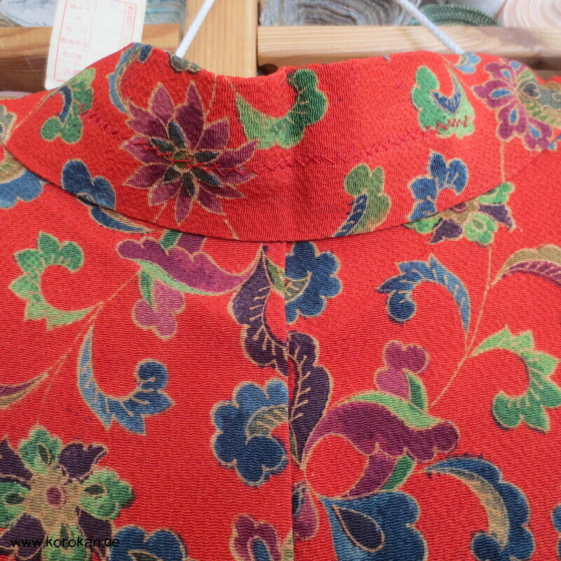 Haori Kimono Jacke Bingata Seidencrepe Blumenarabesken