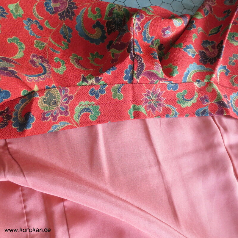 Haori Kimono Jacke Bingata Seidencrepe Blumenarabesken