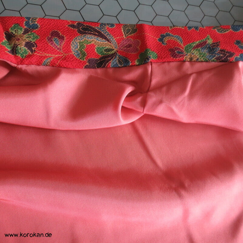 Haori Kimono Jacke Bingata Seidencrepe Blumenarabesken