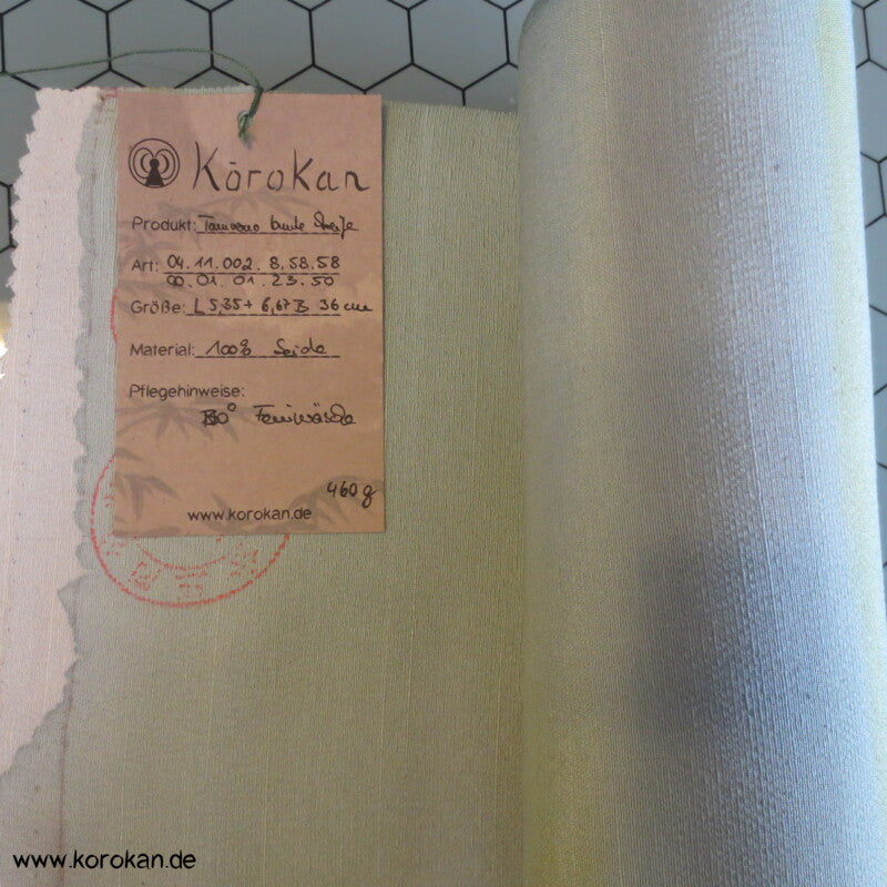 handgemalte Streifen Kimono dicke Tsumugi Crepe Seide