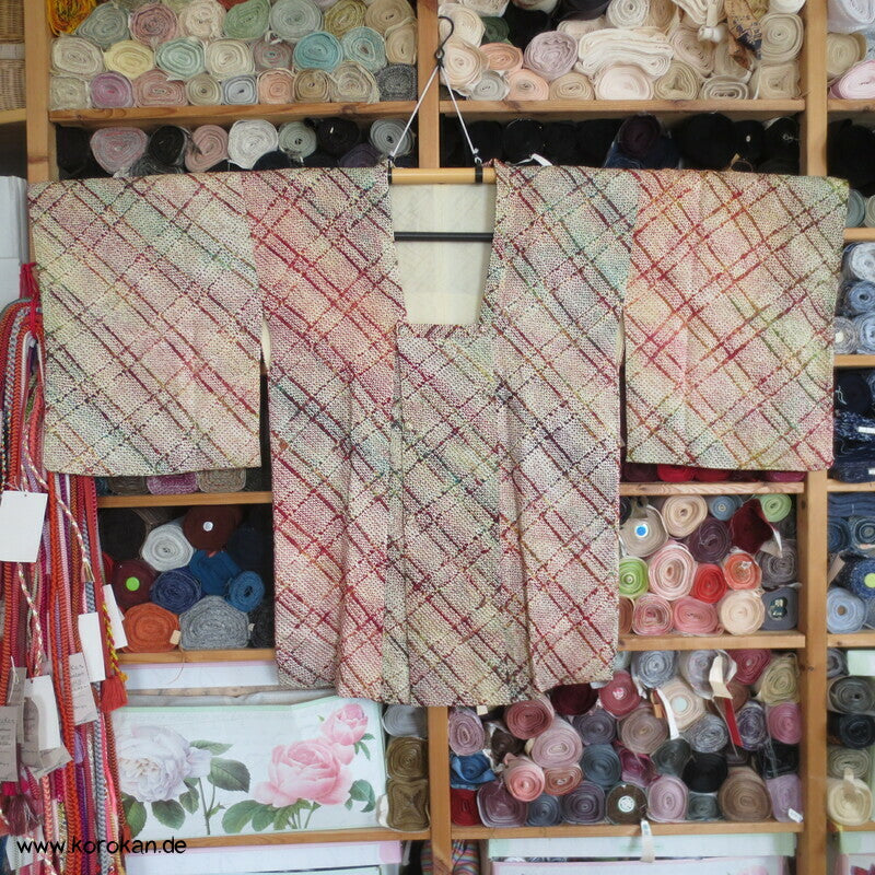 Full Shibori buntes diagonales Gitter Michiyuki Jacke