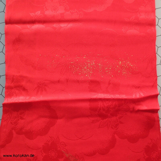 Bambus, Wolken roter Seiden Rinzu Damast, Araihari Juban