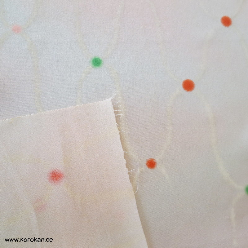 Übernetz, bunte Punkte Juban Kimono Seidencrepe