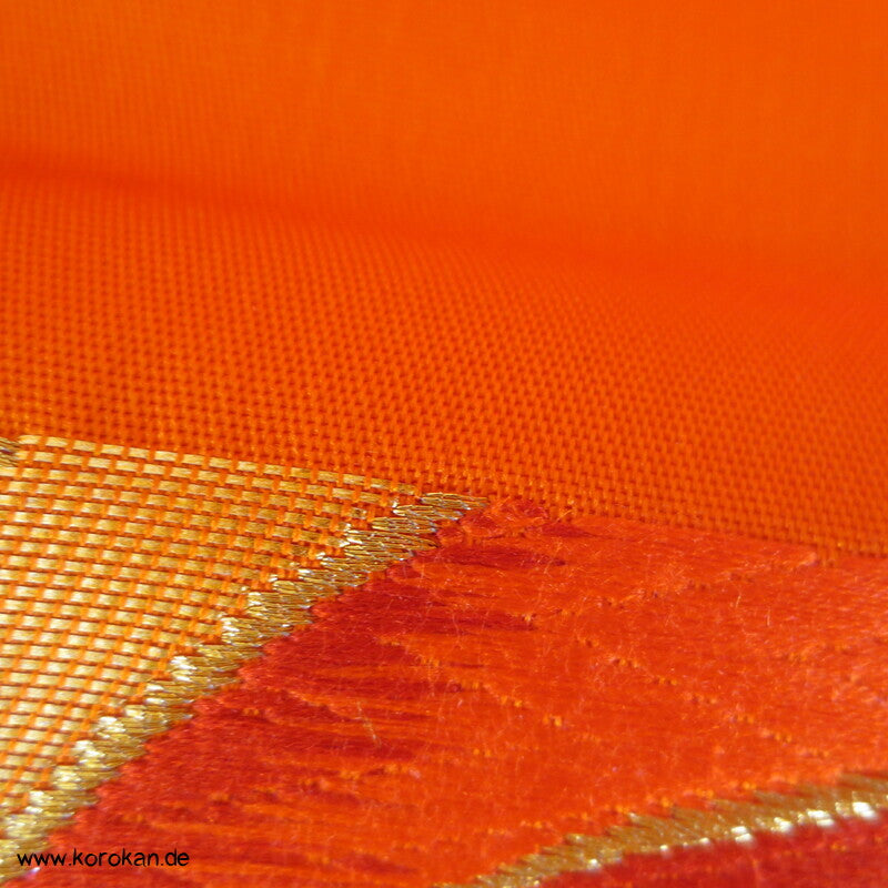 Tomoeartige Kringel knallbunter Fukuro Obi Seidenbrokat