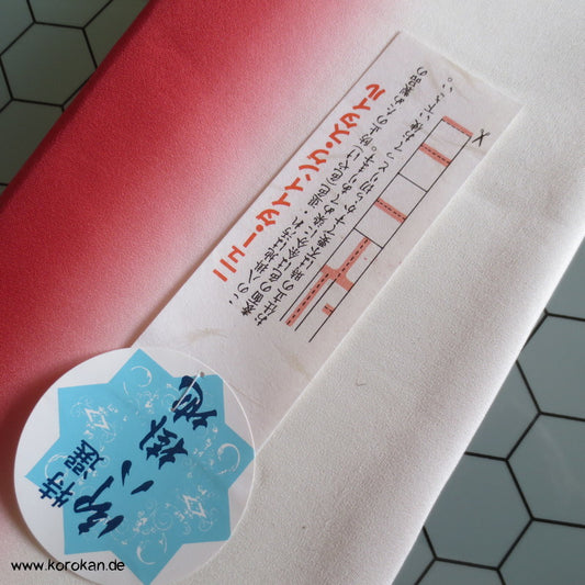 Hakkake Bokashi rot - weiß unteres Kimono Futter
