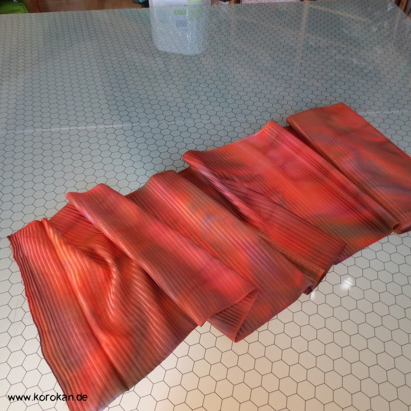 Shibori allover Batik Kimono Streifen Seidendamast