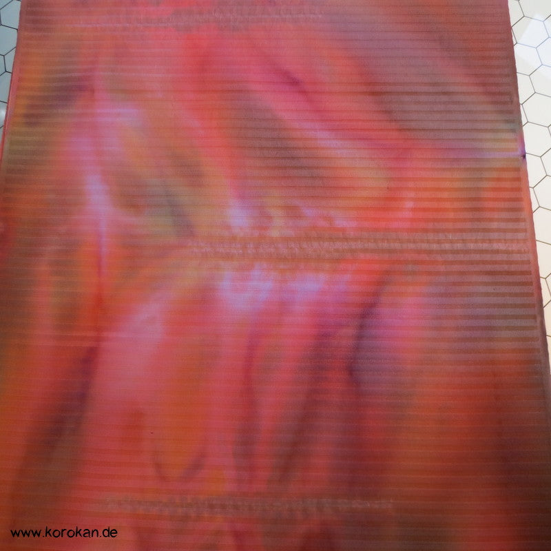 Shibori allover Batik Kimono Streifen Seidendamast