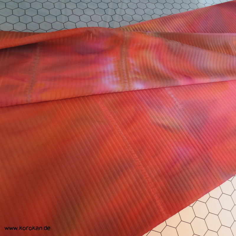 Shibori allover Batik Kimono Streifen Seidendamast