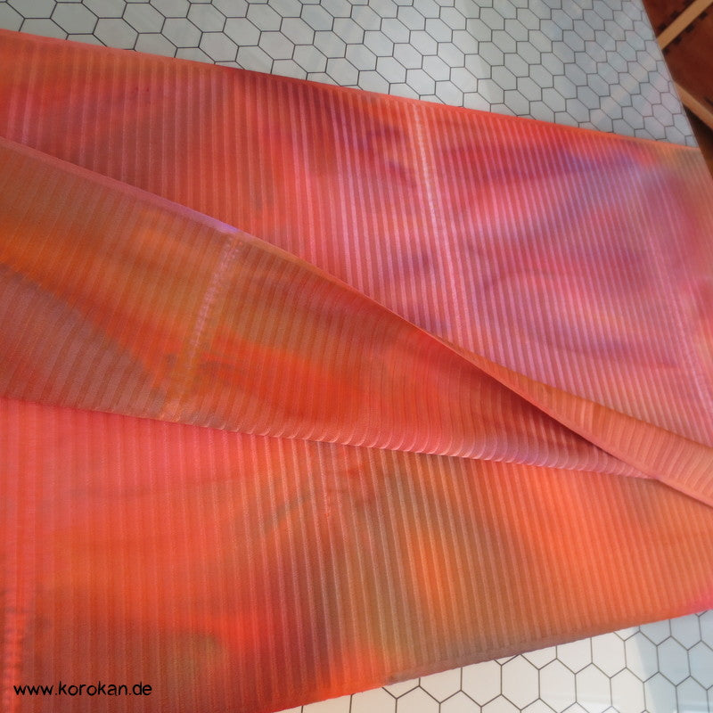 Shibori allover Batik Kimono Streifen Seidendamast
