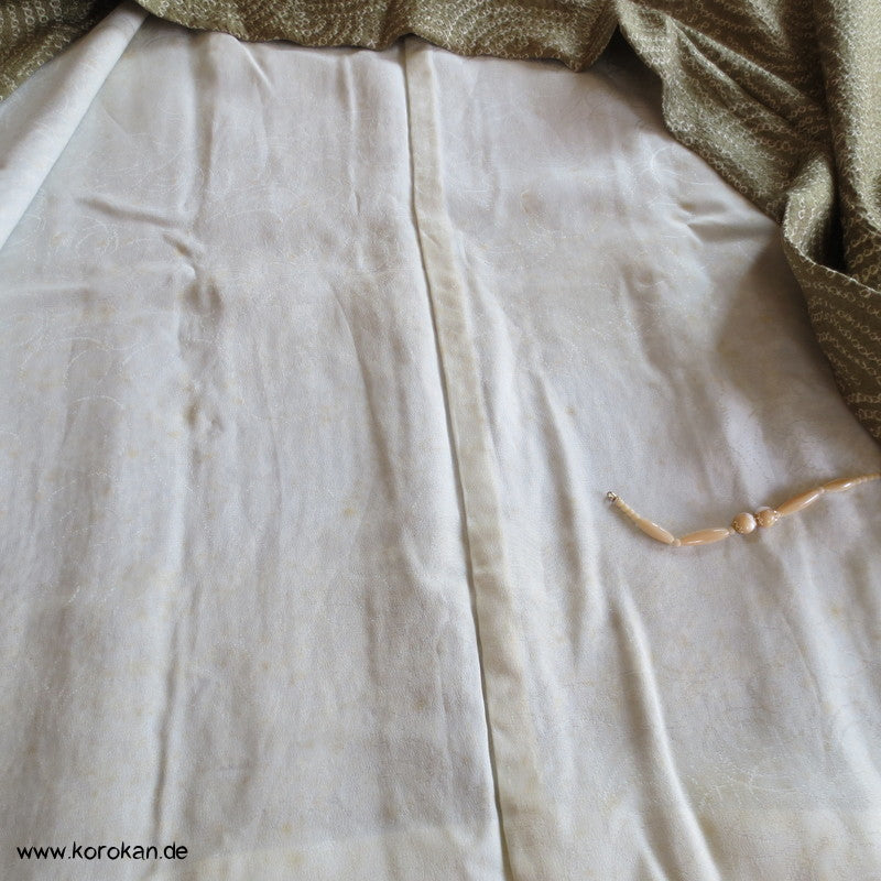 Full Shibori Wellen Seiden Haori Jacke, mit Korallen Himo