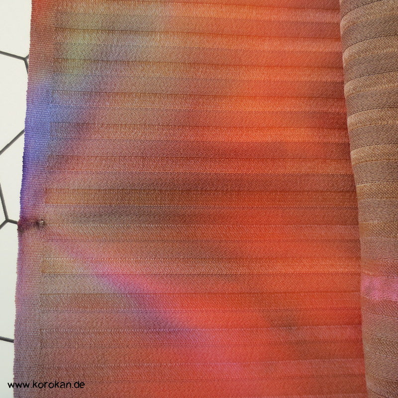Shibori allover Batik Kimono Streifen Seidendamast