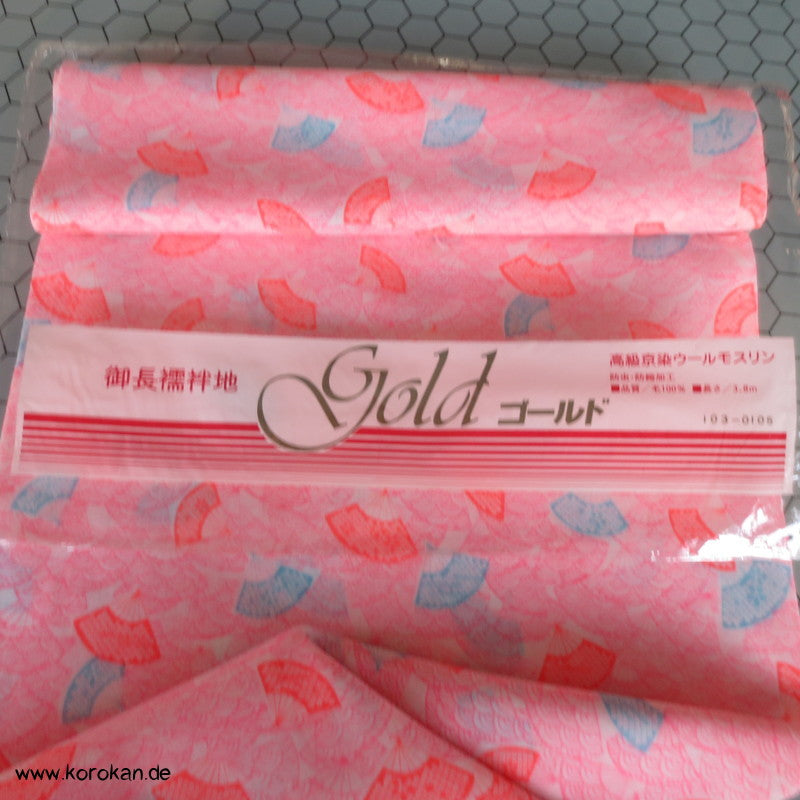 Juban Kimono Wollmusselin Fächer und Segaiha