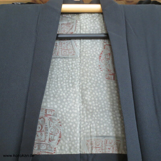 marmoriert gewebte Haori Kimono Jacke, drei Mon
