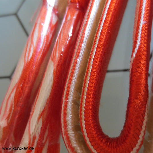 orange - weiß Wellenband Obijime, geflochten, Dreheffekt