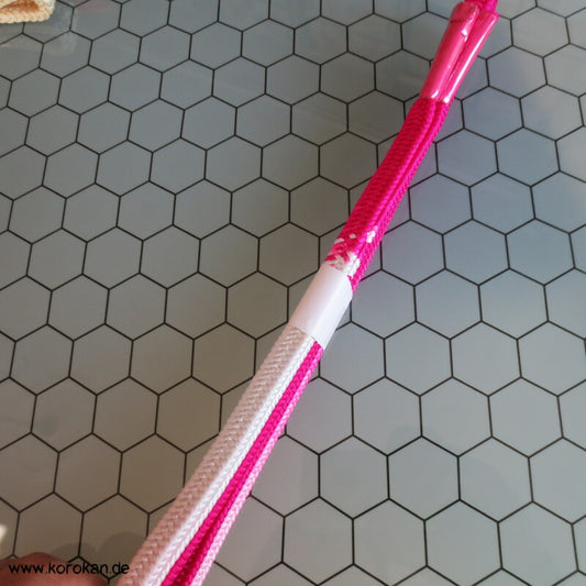 pink - weiß Verlauf Obijime, Seide geflochten, dick