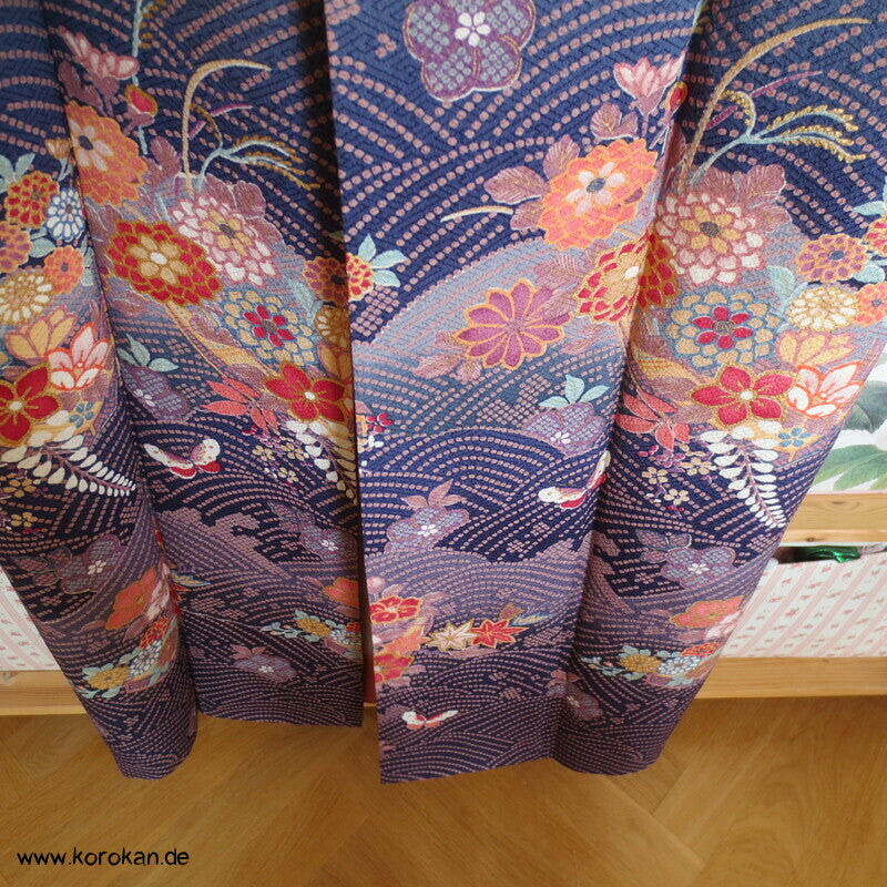 Blumen und Schmetterlinge über Wellen Homongi Kimono