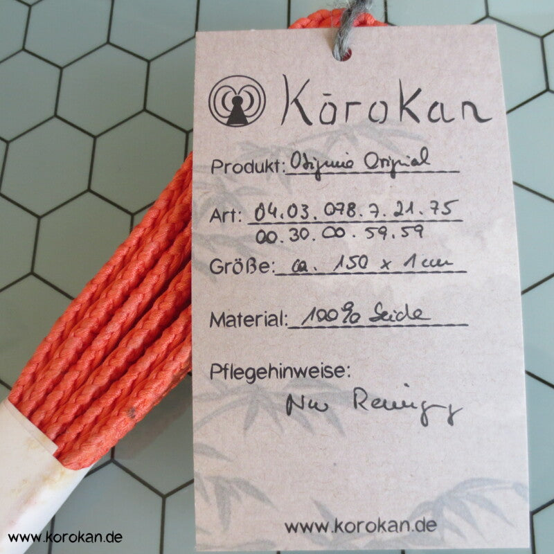 lachsorange uni Obijime, geflochten, dick