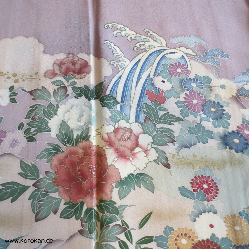Blüten über Wellen Iro Tomesode Kimono