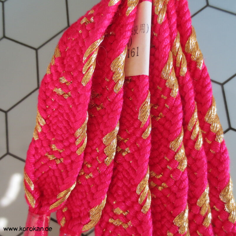 pink - gold, Vintage Obijime, Seide / Lurex, neu