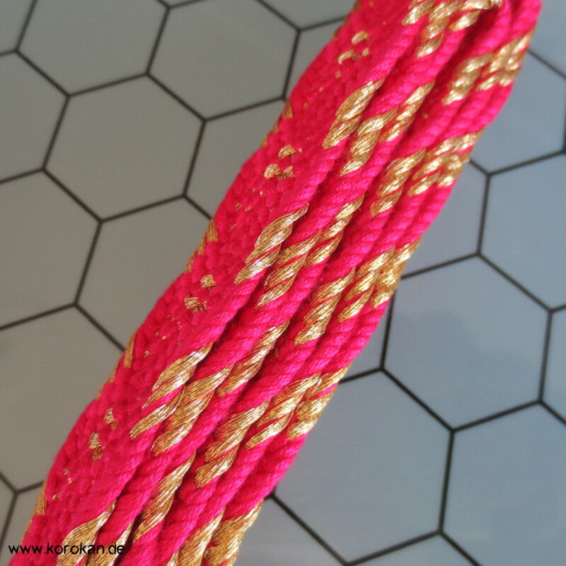 pink - gold, Vintage Obijime, Seide / Lurex, neu