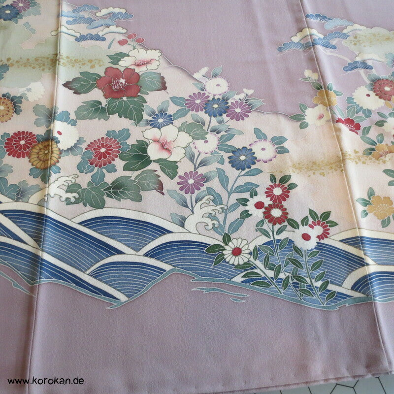 Blüten über Wellen Iro Tomesode Kimono