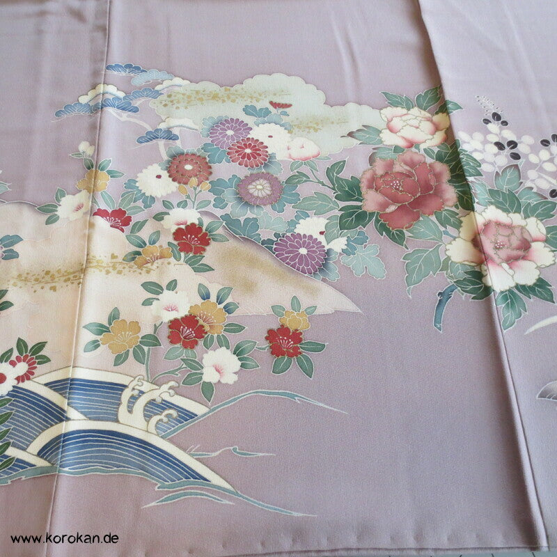 Blüten über Wellen Iro Tomesode Kimono