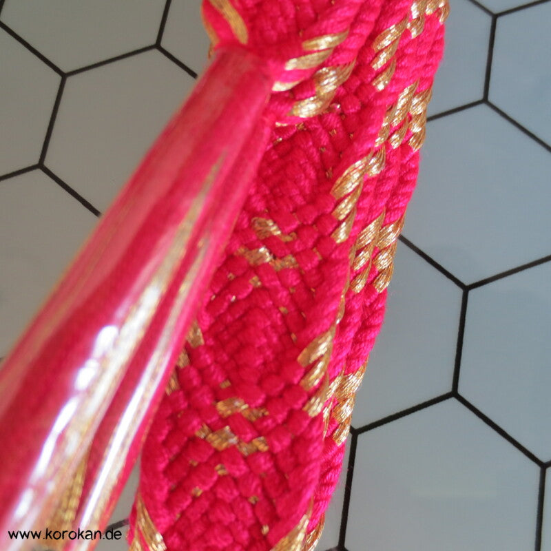 pink - gold, Vintage Obijime, Seide / Lurex, neu