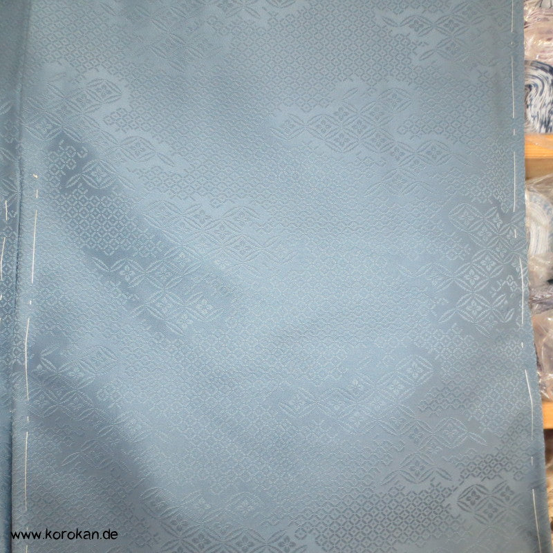 blaugrauer Iromuji - einfarbiger - Kimono, eingewebte Muster