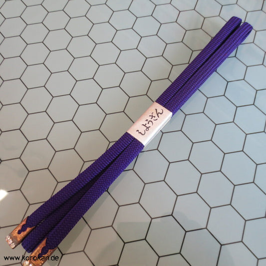 lila mit Straß am Ende - ornamental Obijime, Seide