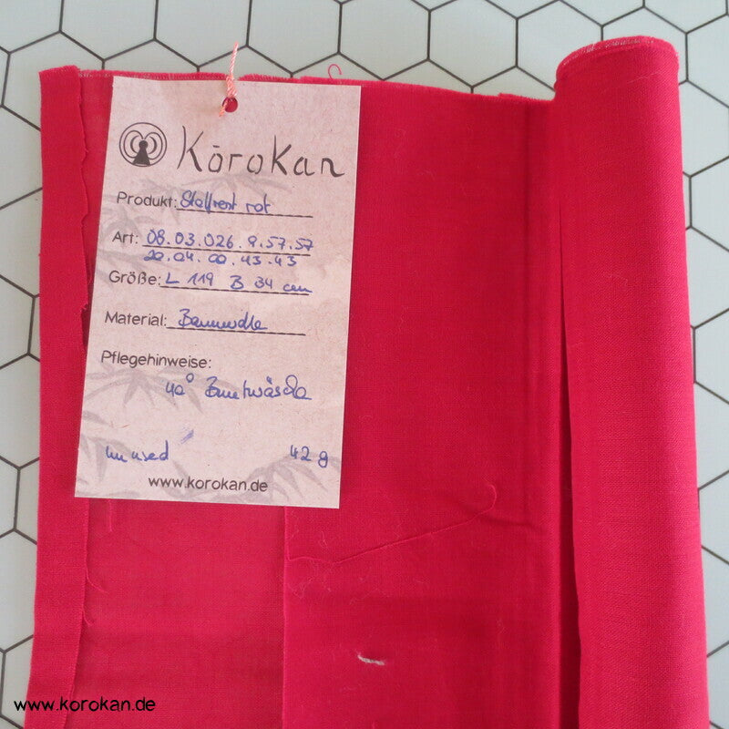 Baumwoll Kimonofutter Stoffrest kirschrot