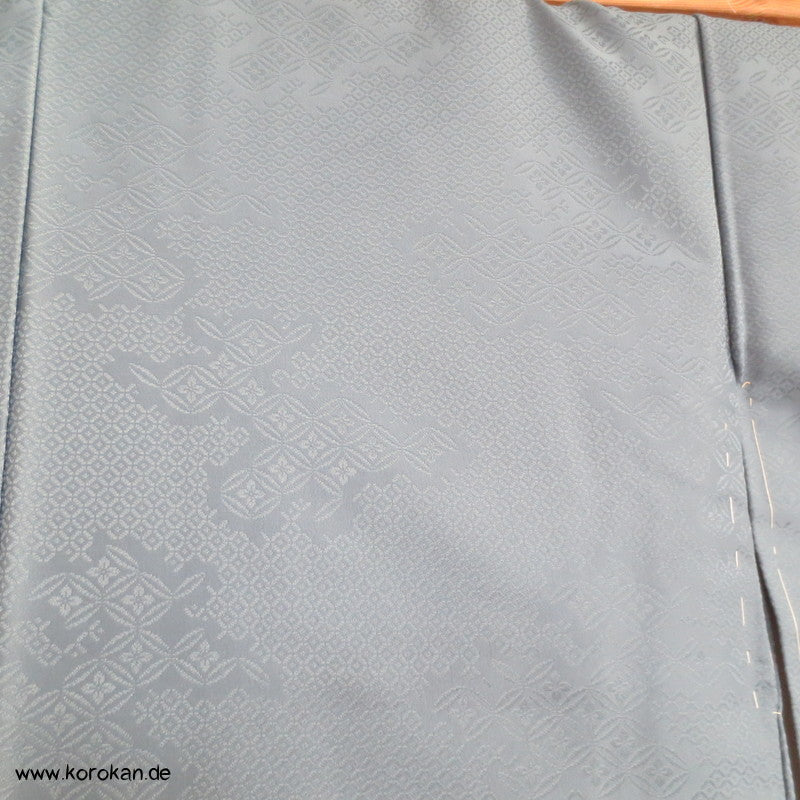 blaugrauer Iromuji - einfarbiger - Kimono, eingewebte Muster