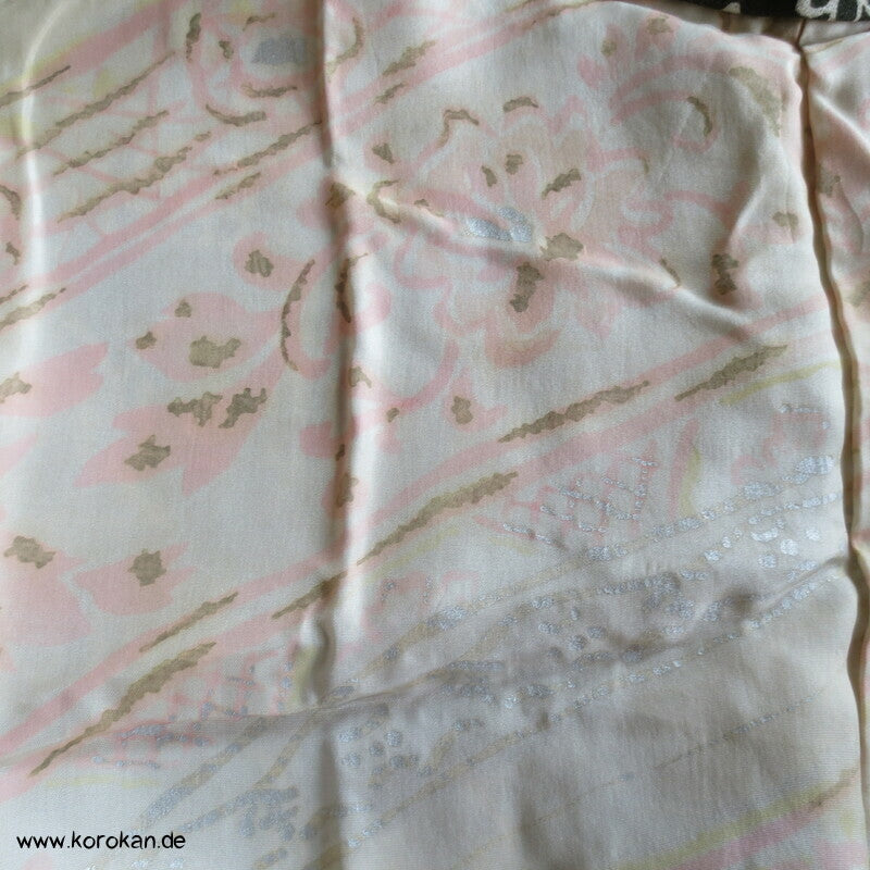 Haori Kimono Jacke Blütenstreifen auf Seidencrepe