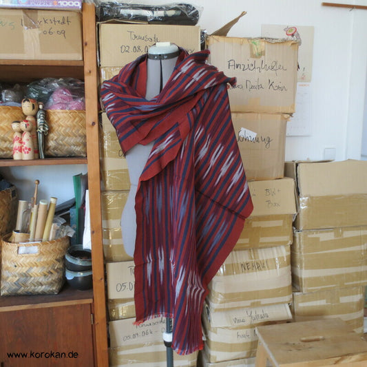 Ikat Kasuri Seidenschal Pfeilspitzenmuster - türkisch