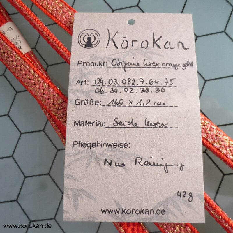 orange gold Obijime, Seide / Lurex