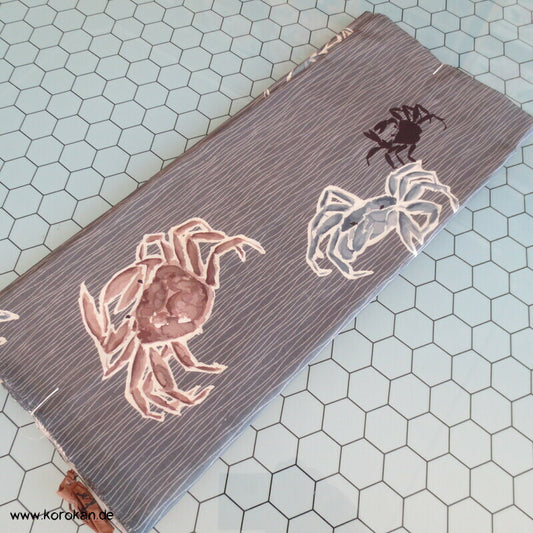 Krebse im Wasser Honan Seide 1950'er Haori Kimono Schulter Futter