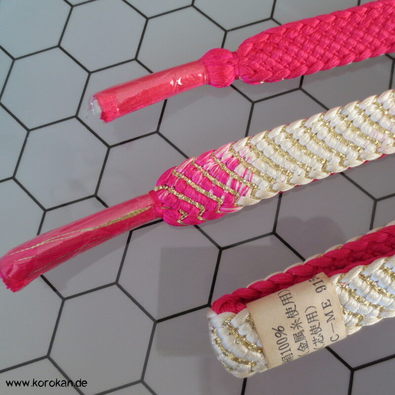 pink weiß Koi Verlauf Obijime, Seide / Lurex