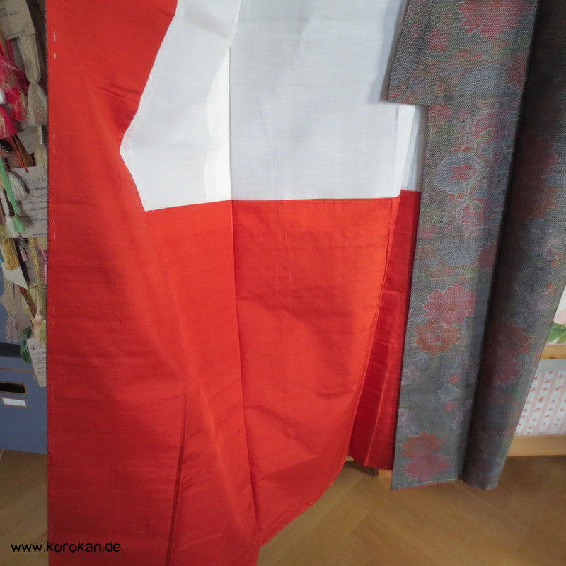 verschwommene Blüten Kasuri Tsumugi Seiden Kimono