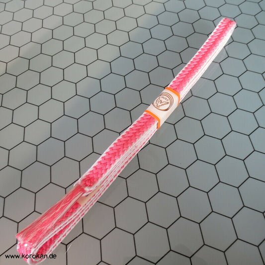 rosa - weiß, Vintage Obijime, Seide, neu mit Etikett