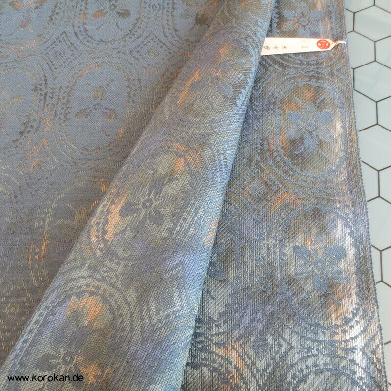 Japan Blumenvignetten Kimono Wolle / Seide Jacquard Stoffrolle
