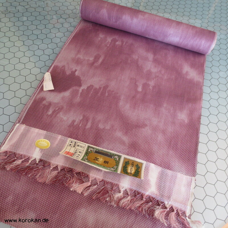 japanische mauve Bokashi Kasuri Tsumugiseide Kimono Tanmono