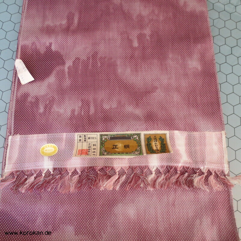 japanische mauve Bokashi Kasuri Tsumugiseide Kimono Tanmono