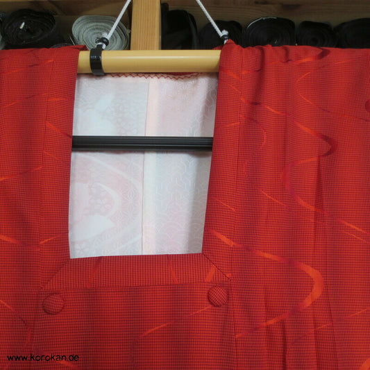 lange Michiyuki Kimono Jacke Seidenjacquard mit Fluss und Karomuster