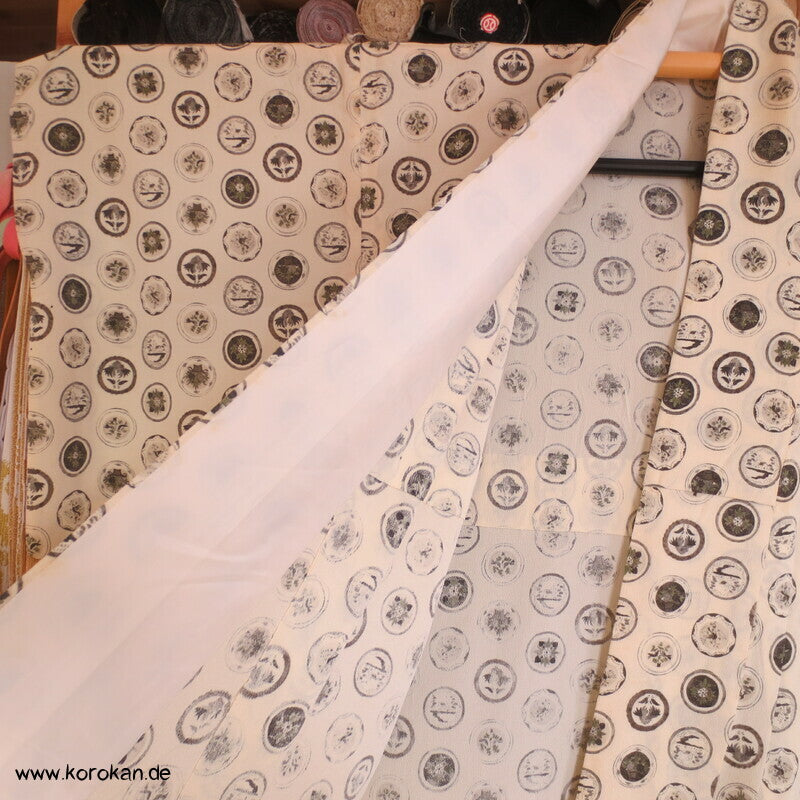 Mon artige Kreise Hitoe Kimono, Seiden Crepe